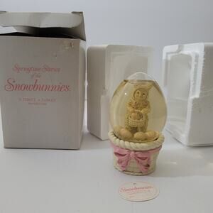 Snowbabies Snow Globe with Basket and Easter Eggs